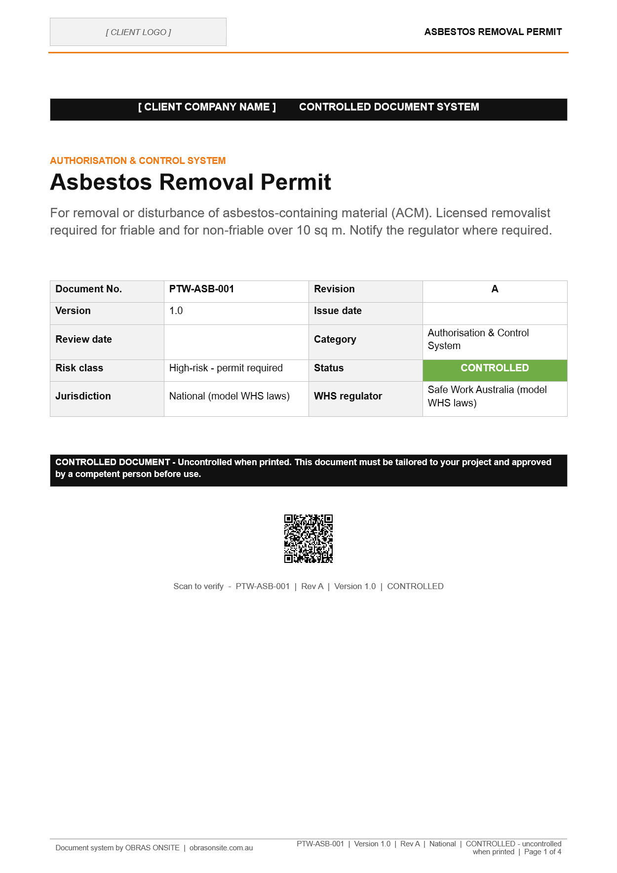 Permit cover