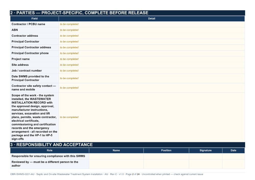 Septic and On-site Wastewater Treatment System Installation SWMS — page 2